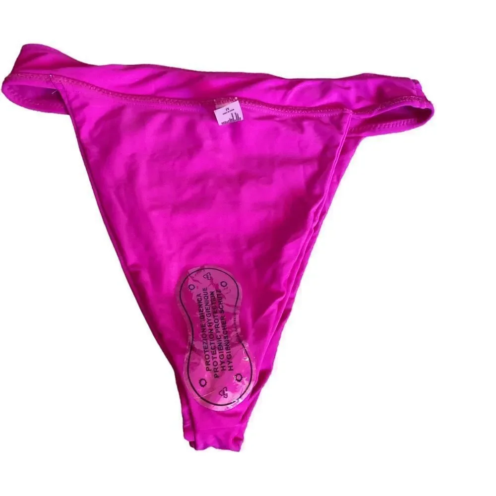 SherryDC Pink Cross Front High Cut Bikini NWT Size Medium